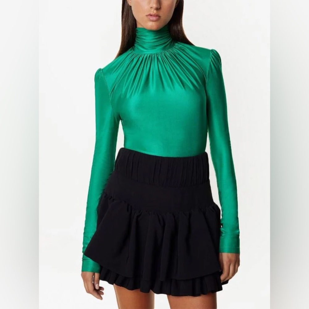 Paco Rabanne ruched long-sleeved jersey top